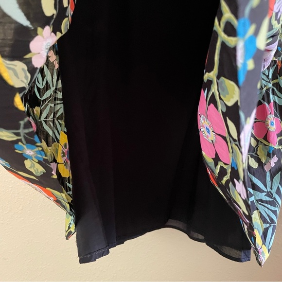J. Crew Liberty London Tawna Pavillion Skirt Black Floral Midi Women’s Sz 12 B17 - Picture 3 of 10